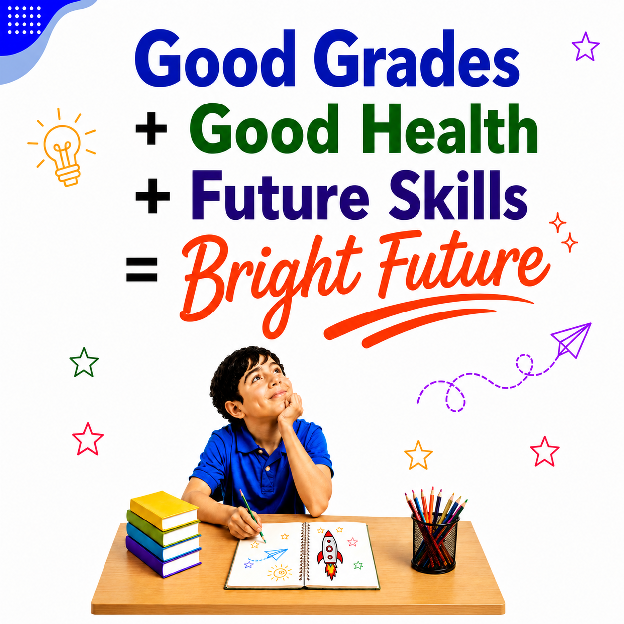 Good Grades + Good Health + Future Skills = Bright Future